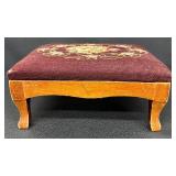 Antique Needlepoint Footstool