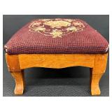 Antique Needlepoint Footstool
