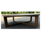 Beautiful Restoration Hardware Breton Round Coffee Table - Color is Caramel Oak - Like New!!