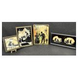 Vintage Silhouette Reverse Painted Glass Pieces