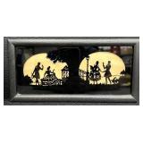 Vintage Silhouette Reverse Painted Glass Pieces