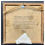 Vintage Silhouette Reverse Painted Glass Pieces