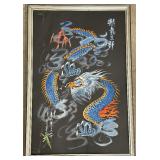 Framed Asian Dragon Artwork