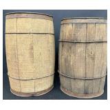 A Pair of Vintage Wood Barrels / Nail Kegs