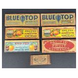 Vintage Wooden Crate Advertising Plaques - Lot of 7