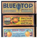 Vintage Wooden Crate Advertising Plaques - Lot of 7