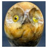 Vintage Adorable Alabaster Carved Owl Figurine