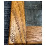 Vintage Oak and Beveled Edged Mirror