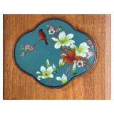 Vintage Chinese Wardrobe with Cloisonné Panels