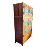 Vintage Chinese Wardrobe with Cloisonné Panels