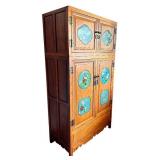 Vintage Chinese Wardrobe with Cloisonné Panels