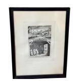 Framed George Cruikshank Etching 