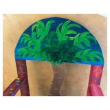 Hand Painted Solid Wood Chair from Belize with Tropical Design