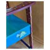 Hand Painted Solid Wood Chair from Belize with Tropical Design
