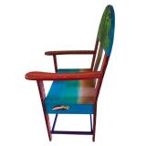 Hand Painted Solid Wood Chair from Belize with Tropical Design