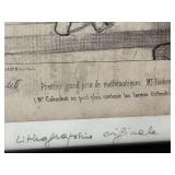 Framed Original Lithograph by Daumier, Professeurs et Moutards