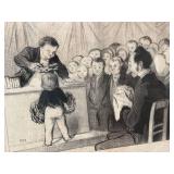 Framed Original Lithograph by Daumier, Professeurs et Moutards