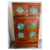 Vintage Chinese Cabinet with Cloisonné Panels