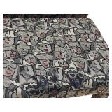 McCreary Modern Armchair and Ottoman Set with Unique Face Design Upholstery