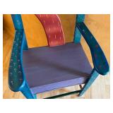 Unique Hand Painted Wooden Chair from Belize
