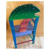 Unique Hand Painted Wooden Chair from Belize