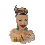 Carmen Miranda Style Fruit Topped Ceramic Cookie Jar