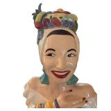 Carmen Miranda Style Fruit Topped Ceramic Cookie Jar