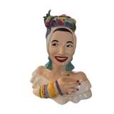 Carmen Miranda Style Fruit Topped Ceramic Cookie Jar