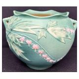 Roseville Pottery Bleeding Heart Green Jardiniere 651-6" - Circa 1940