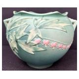 Roseville Pottery Bleeding Heart Green Jardiniere 651-6" - Circa 1940