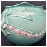 Roseville Pottery Bleeding Heart Green Jardiniere 651-6" - Circa 1940