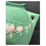 Roseville Pottery Bleeding Heart Green Jardiniere 651-6" - Circa 1940