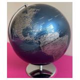 Beautiful Blue and Silver Table Top World Globe