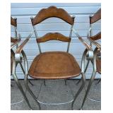 Leather and Metal Bar Stools - Lot of Three
