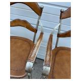 Leather and Metal Bar Stools - Lot of Three