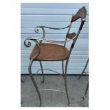 Leather and Metal Bar Stools - Lot of Three