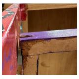 Hand Painted Solid Wood Chair from Belize with Tropical Design