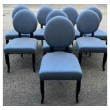 Vintage Classics by Swaim Blue Upholstered Dining Room Chairs - Set of Eight