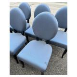 Vintage Classics by Swaim Blue Upholstered Dining Room Chairs - Set of Eight