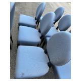 Vintage Classics by Swaim Blue Upholstered Dining Room Chairs - Set of Eight