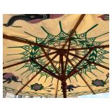Simply Beautiful Hand Painted Outdoor Umbrella with Stand with Wheels