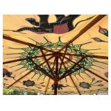 Simply Beautiful Hand Painted Outdoor Umbrella with Stand with Wheels