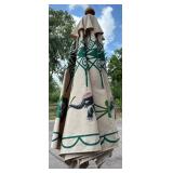 Simply Beautiful Hand Painted Outdoor Umbrella with Stand with Wheels