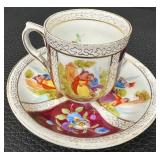 Collection of 5 Vintage Demitasse and Teacups with Saucers