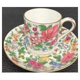 Collection of 5 Vintage Demitasse and Teacups with Saucers