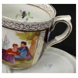 Collection of 5 Vintage Demitasse and Teacups with Saucers