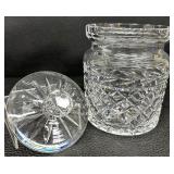 Waterford Crystal Glandore Biscuit Barrel and Lismore Footed Open Sugar Bowl