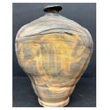 Handcrafted Art Pottery Vase with Unique Form and Textured Finish