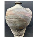Handcrafted Art Pottery Vase with Unique Form and Textured Finish