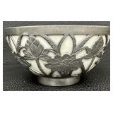 Beautiful Japanese Porcelain-Ware and Pewter Bowl - Decorated in Hong Kong